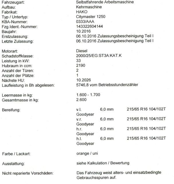 Hako Citymaster 1250 - Road sweeper: picture 4 Hako Citymaster 1250 - Road sweeper: picture 4