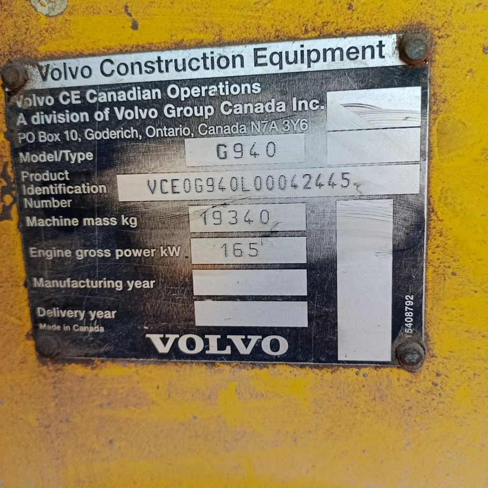 VOLVO G940 - Grader: picture 3 VOLVO G940 - Grader: picture 3