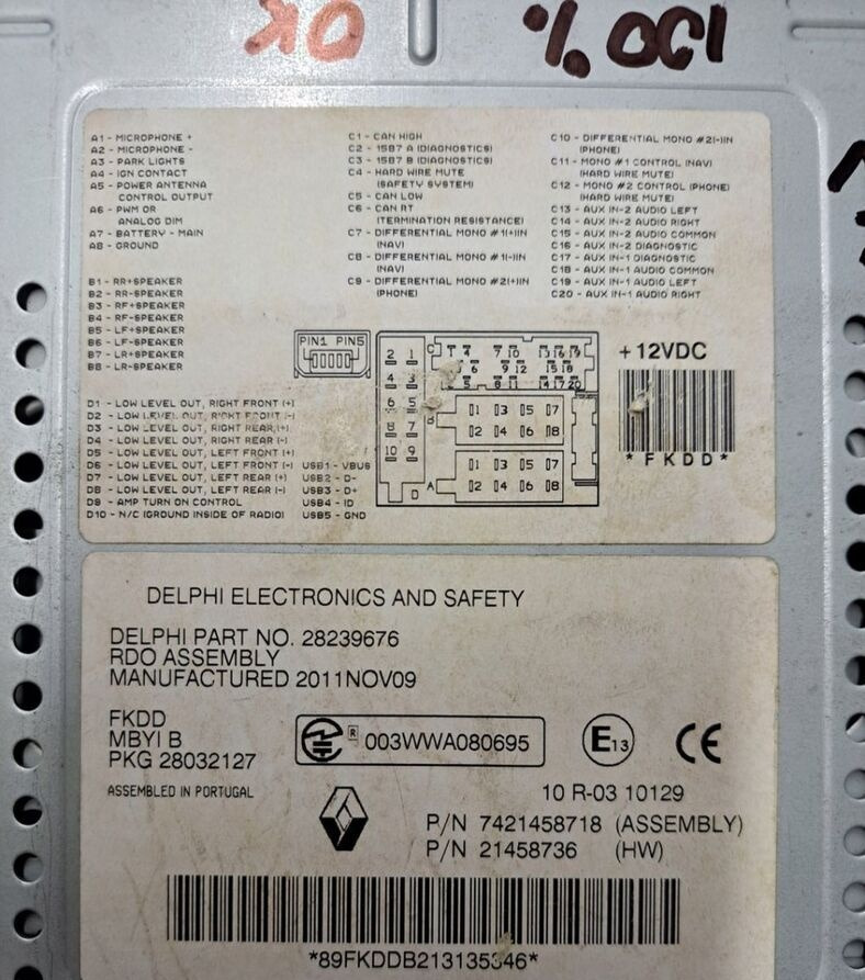 Delphi RADIO MP3 CD AUX USB 12V RENAULT PREMIUM MAGNUM MIDLUM DXI - Cab and interior for Truck: picture 2 Delphi RADIO MP3 CD AUX USB 12V RENAULT PREMIUM MAGNUM MIDLUM DXI - Cab and interior for Truck: picture 2