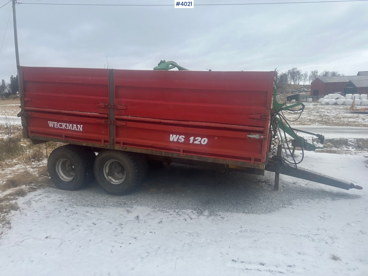 Farm trailer 2006 Weckman WS120 traktorhenger m/ rundballegrinder og toppkarmer.: picture 6