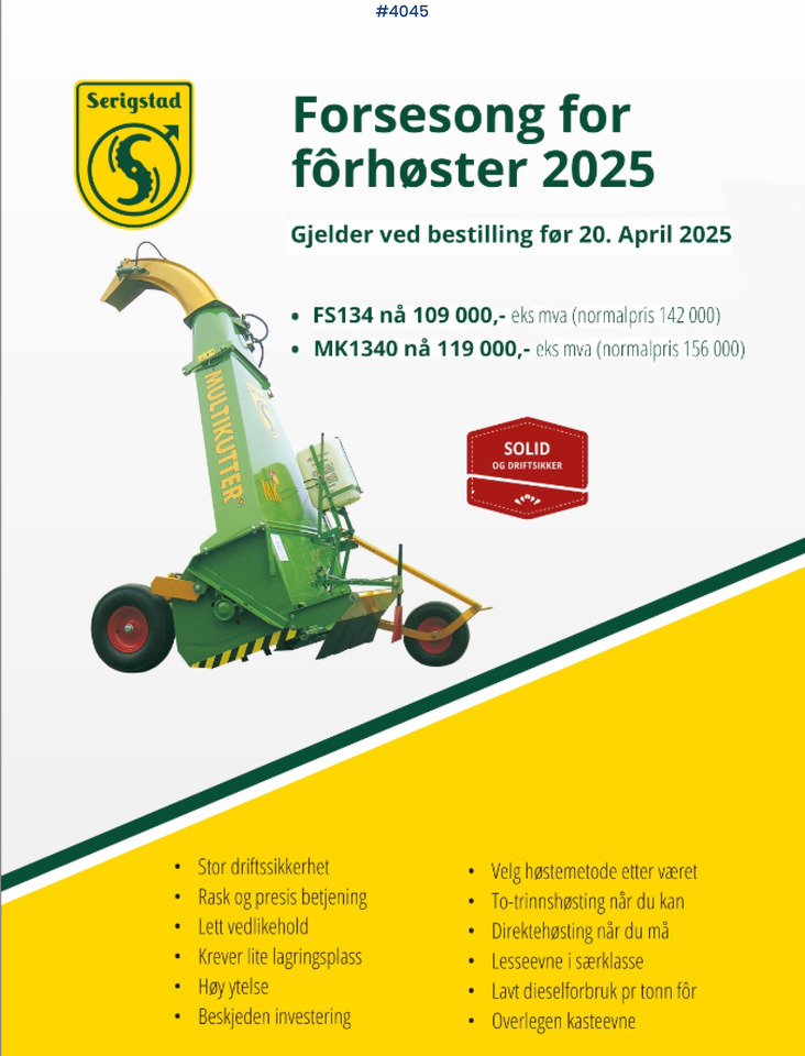 2025 Serigstad Forage harvester - Tedding equipment: picture 1 2025 Serigstad Forage harvester - Tedding equipment: picture 1
