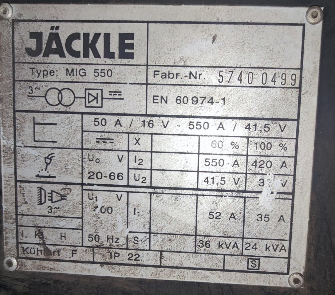 Jaeckle MIG 550 - Welding equipment: picture 3 Jaeckle MIG 550 - Welding equipment: picture 3