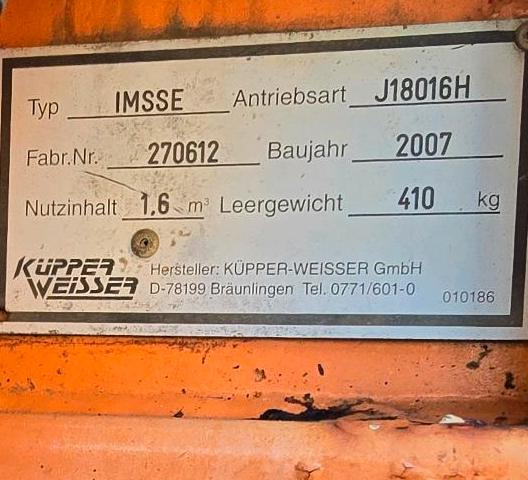 Küpper-Weisser IMS Salzstreuer 1,6m3 für Multicar Tremo Ladog Sprinter Pritsche Schmidt Salzsilo Winterdienst - Sand/ Salt spreader: picture 3 Küpper-Weisser IMS Salzstreuer 1,6m3 für Multicar Tremo Ladog Sprinter Pritsche Schmidt Salzsilo Winterdienst - Sand/ Salt spreader: picture 3