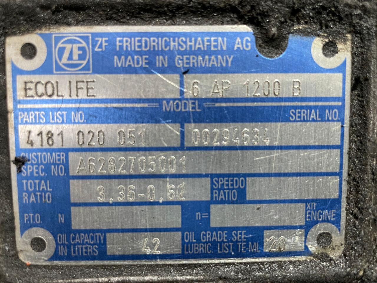 ZF Getriebe ZF 6 AP 1200 B Ecolife 4181020051 Citaro 6AP1200B - Gearbox and parts for Bus: picture 2 ZF Getriebe ZF 6 AP 1200 B Ecolife 4181020051 Citaro 6AP1200B - Gearbox and parts for Bus: picture 2