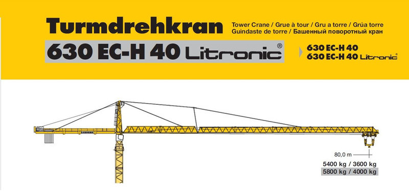 Liebherr 630EC-H40 Litronic - Tower crane: picture 1 Liebherr 630EC-H40 Litronic - Tower crane: picture 1