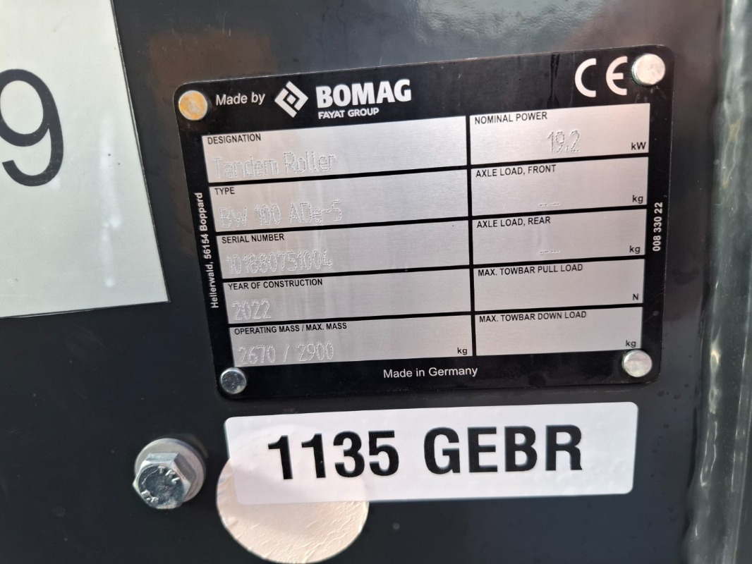 BOMAG DE BW 100 ADe-5 - Roller: picture 2 BOMAG DE BW 100 ADe-5 - Roller: picture 2