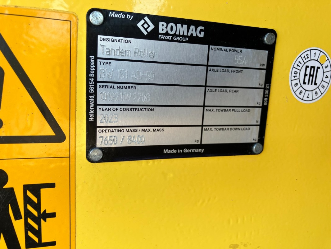 BOMAG DE BW 151 AD-50 Stage IIIa/TIER3 - Road roller: picture 2 BOMAG DE BW 151 AD-50 Stage IIIa/TIER3 - Road roller: picture 2