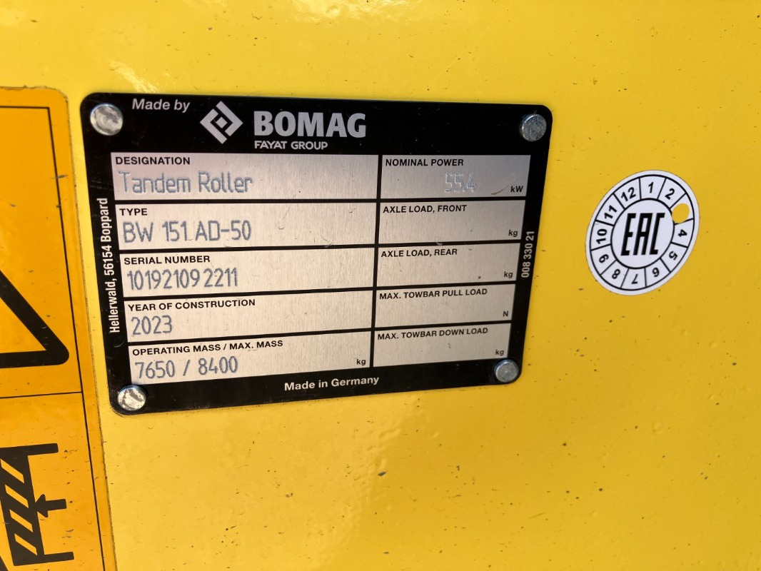 BOMAG DE BW 151 AD-50 Stage IIIa/Tier 4i - Road roller: picture 2 BOMAG DE BW 151 AD-50 Stage IIIa/Tier 4i - Road roller: picture 2