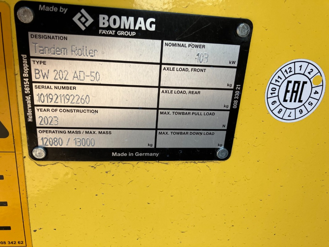 BOMAG DE BW 202 AD-50 Stage II/Tier 2 - Road roller: picture 1 BOMAG DE BW 202 AD-50 Stage II/Tier 2 - Road roller: picture 1