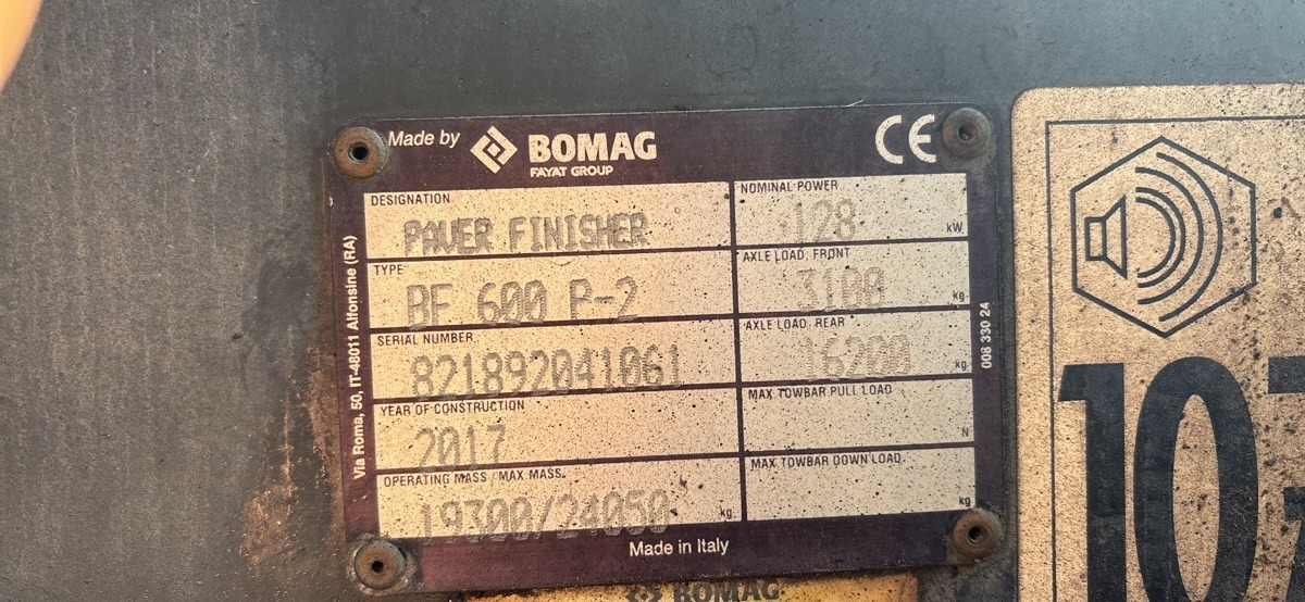 Asphalt paver BOMAG IT BF 600 P-2 S500  Stage IV/Tier 4f: picture 15