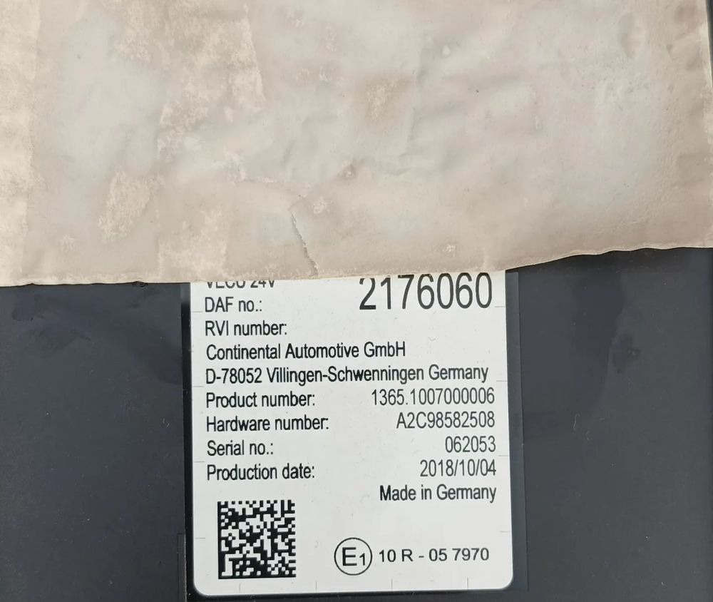 DAF XF 106 EURO 6 MX13 KOMPUTER MODUŁ STEROWNIK VECU 2176060 - ECU for Truck: picture 2 DAF XF 106 EURO 6 MX13 KOMPUTER MODUŁ STEROWNIK VECU 2176060 - ECU for Truck: picture 2