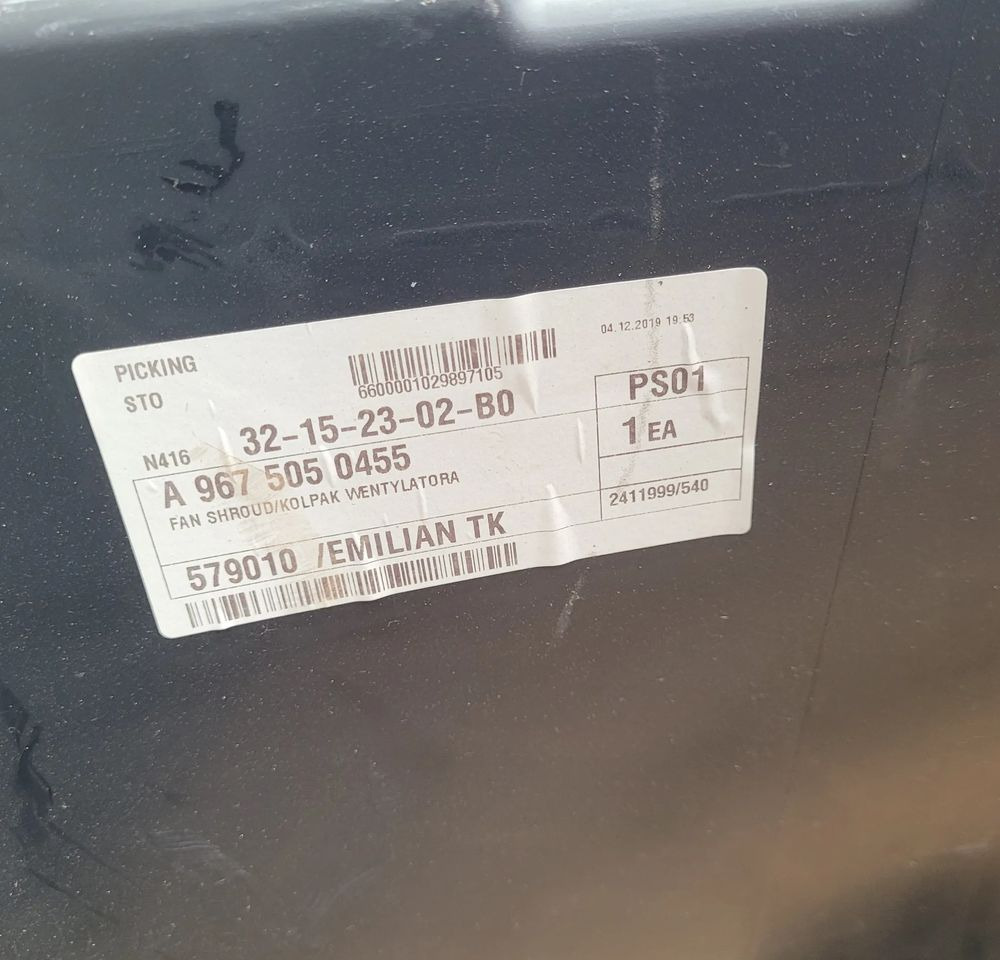 OBUDOWA WENTYLATOR MERCEDES ATEGO E6 A9675050455 ORYGINAŁ CHWALIM116 - Cooling system for Truck: picture 3 OBUDOWA WENTYLATOR MERCEDES ATEGO E6 A9675050455 ORYGINAŁ CHWALIM116 - Cooling system for Truck: picture 3