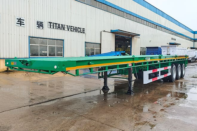 TITAN 40 Foot Tri Axle Flat Deck Trailer for Sale in Senegal - Dropside/ Flatbed semi-trailer: picture 5 TITAN 40 Foot Tri Axle Flat Deck Trailer for Sale in Senegal - Dropside/ Flatbed semi-trailer: picture 5