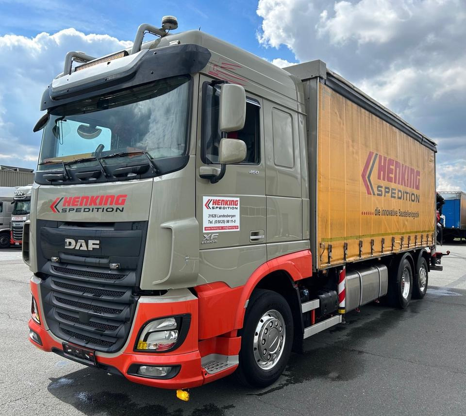 DAF DAF XF 460 FAN + PALFINGER + 16mtr + Lenkachse + EURO 6 - Curtainsider truck, Crane truck: picture 1 DAF DAF XF 460 FAN + PALFINGER + 16mtr + Lenkachse + EURO 6 - Curtainsider truck, Crane truck: picture 1