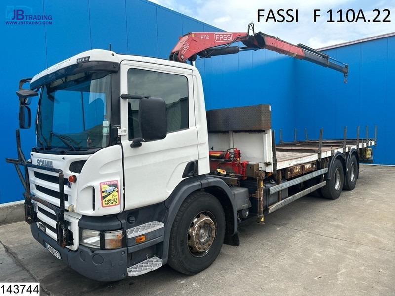 Dropside/ Flatbed truck, Crane truck Scania P 380 6X2, Retarder, Fassi: picture 1