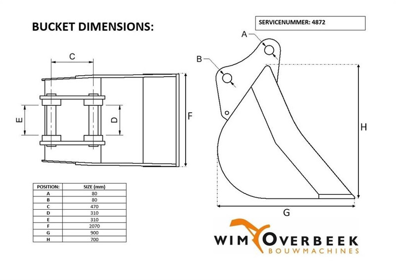 Liebherr 2,05 mtr - Bucket/Schaufel/Dichte bak - Bucket: picture 5 Liebherr 2,05 mtr - Bucket/Schaufel/Dichte bak - Bucket: picture 5