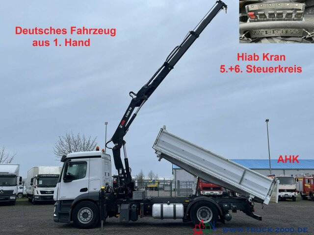 Mercedes-Benz Antos 1830 Hiab X-HIDUO138E2 Kran +FB 5+6 Kreis - Tipper, Crane truck: picture 1 Mercedes-Benz Antos 1830 Hiab X-HIDUO138E2 Kran +FB 5+6 Kreis - Tipper, Crane truck: picture 1