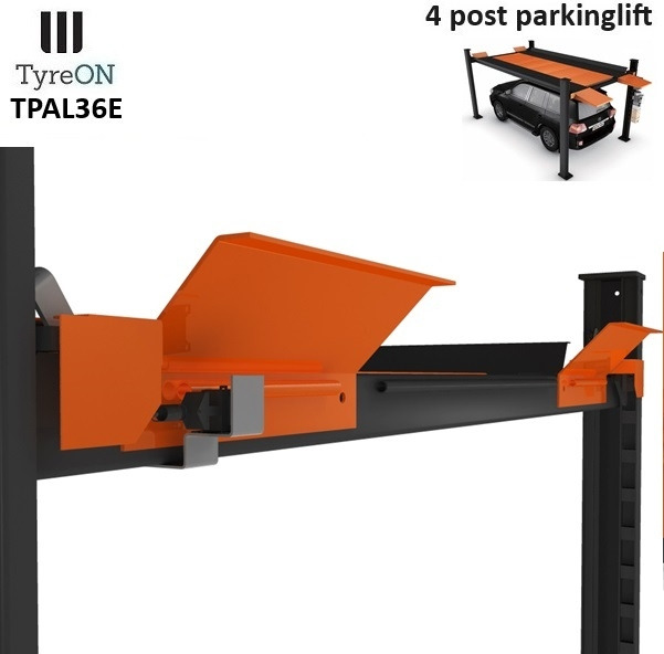 Garage equipment TPAL36E 4 post parking lift- 3.6T - Height 222 cm - 480 cm runways - Electric release - For indoor and outdoor use - 230V - Park 2 vehicles on top of each: picture 7
