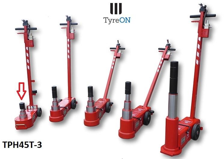 TPH45T-3 Air hydraulic jack 45 Tons - Minimum height 12 cm - portable (40 kg) - Garage equipment: picture 2 TPH45T-3 Air hydraulic jack 45 Tons - Minimum height 12 cm - portable (40 kg) - Garage equipment: picture 2