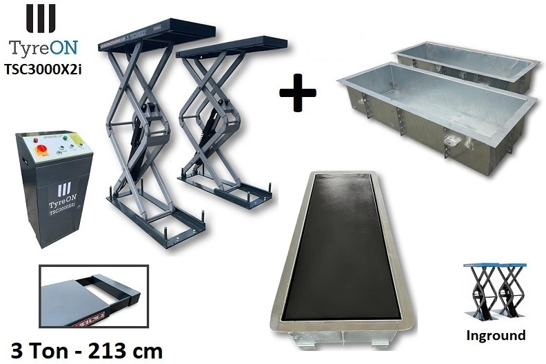 TSC3000X2i in floor scissor lift - Extendable tables - Recessed containers - Garage equipment: picture 2 TSC3000X2i in floor scissor lift - Extendable tables - Recessed containers - Garage equipment: picture 2