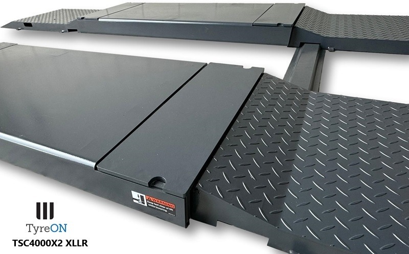 TSC4000X2 XLLR Low Profile 4T floor mounted scissor lift - Large lifting range, 66 cm wide extendable tables 148.5 to 230,5 cm - Hydromechanically locked - no air required - Also for vehicles with 5 c - Garage equipment: picture 3 TSC4000X2 XLLR Low Profile 4T floor mounted scissor lift - Large lifting range, 66 cm wide extendable tables 148.5 to 230,5 cm - Hydromechanically locked - no air required - Also for vehicles with 5 c - Garage equipment: picture 3