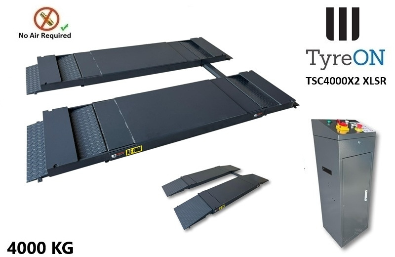 TSC4000X2 XLSR Low Profile 4T floor mounted scissor lift - Large lifting range, 66 cm wide extendable tables 148.5 to 230,5 cm - Hydromechanically locked - no air required - Garage equipment: picture 4 TSC4000X2 XLSR Low Profile 4T floor mounted scissor lift - Large lifting range, 66 cm wide extendable tables 148.5 to 230,5 cm - Hydromechanically locked - no air required - Garage equipment: picture 4