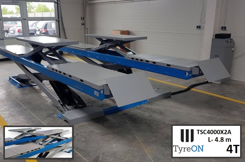 TSC4000X2A Alignment scissor lift - On floor - Free wheel lifting system - 4.8 m lightened runways - 4T - Mounted on the floor - Garage equipment: picture 4 TSC4000X2A Alignment scissor lift - On floor - Free wheel lifting system - 4.8 m lightened runways - 4T - Mounted on the floor - Garage equipment: picture 4