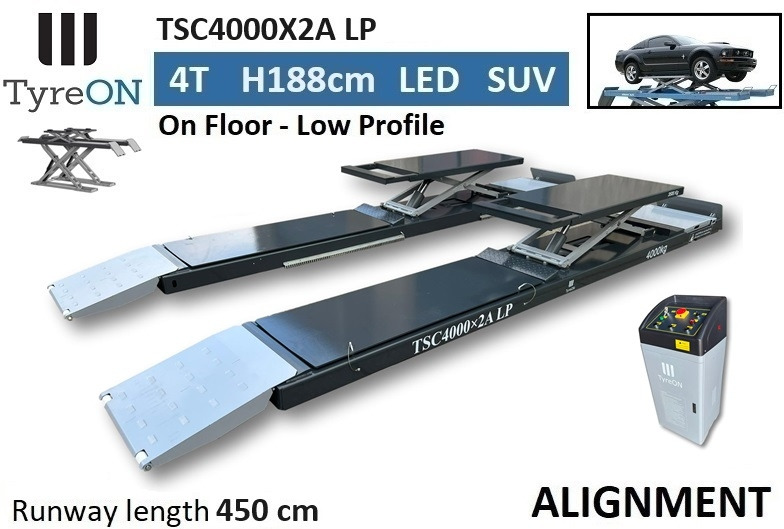 TSC4000X2A LP wheel alignment lift - On floor - Free wheel lifting system - 4.5 m lightened runways (65 cm wide) - Low profile - 4T - Garage equipment: picture 2 TSC4000X2A LP wheel alignment lift - On floor - Free wheel lifting system - 4.5 m lightened runways (65 cm wide) - Low profile - 4T - Garage equipment: picture 2