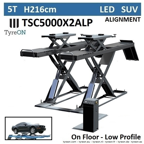 TSC5000X2A LP wheel alignment lift - On floor - Free wheel lifting system - 5.2 m lightened runways (76 cm wide) - Low profile - 5T - Garage equipment: picture 1 TSC5000X2A LP wheel alignment lift - On floor - Free wheel lifting system - 5.2 m lightened runways (76 cm wide) - Low profile - 5T - Garage equipment: picture 1