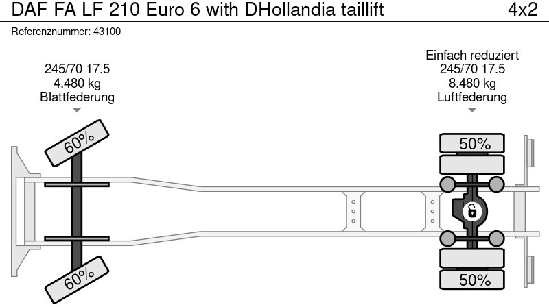 Box truck DAF FA LF 210 Euro 6 with DHollandia taillift: picture 15