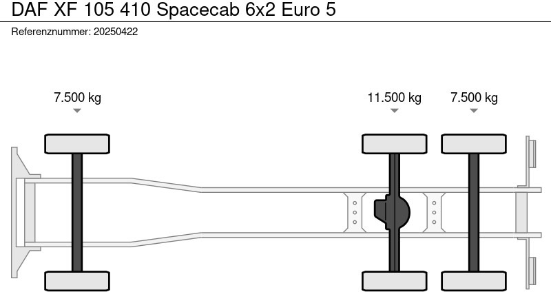 Dropside/ Flatbed truck DAF XF 105 410 Spacecab 6x2 Euro 5: picture 13