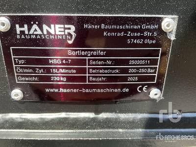 HAENER HSG 4.7 (Unused) - Grapple: picture 5 HAENER HSG 4.7 (Unused) - Grapple: picture 5