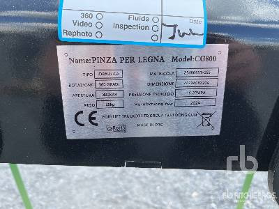 PINZA PER LEGNA CG800 (Unused) - Grapple: picture 3 PINZA PER LEGNA CG800 (Unused) - Grapple: picture 3