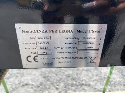 PINZA PER LEGNA CG800 (Unused) - Grapple: picture 3 PINZA PER LEGNA CG800 (Unused) - Grapple: picture 3