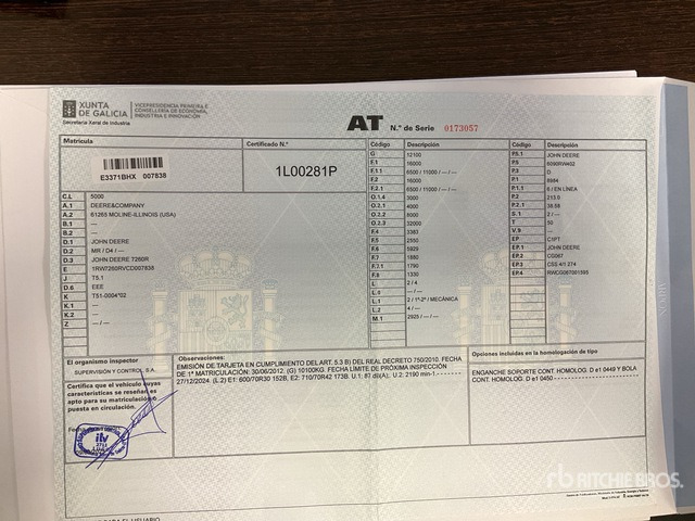 2012 John Deere 7260R 4WD Tractor - Farm tractor: picture 2 2012 John Deere 7260R 4WD Tractor - Farm tractor: picture 2