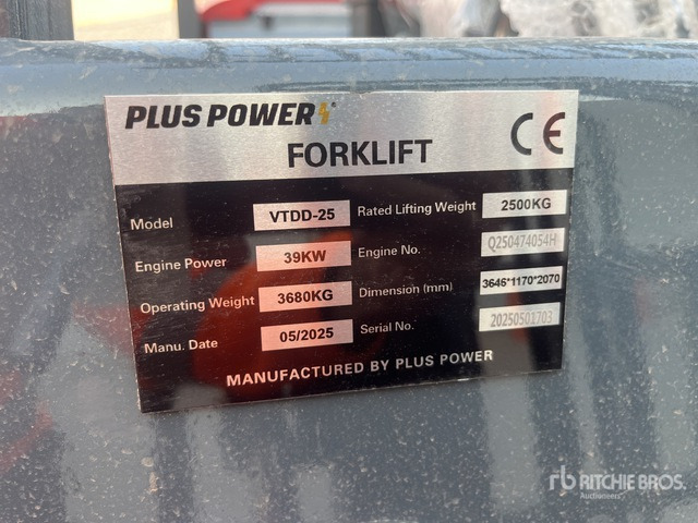 2025 Plus Power VTDD 25 (Unused) Forklift - Forklift: picture 1 2025 Plus Power VTDD 25 (Unused) Forklift - Forklift: picture 1