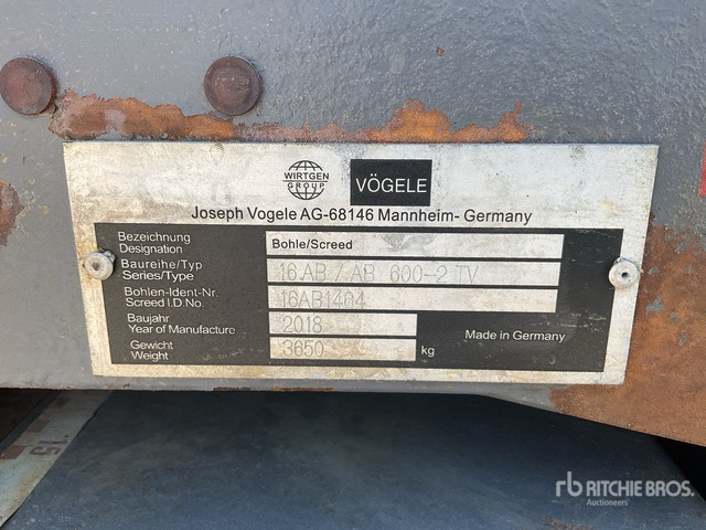2018 Vogele SUPER 1900-3 Track Asphalt Paver - Asphalt paver: picture 4 2018 Vogele SUPER 1900-3 Track Asphalt Paver - Asphalt paver: picture 4