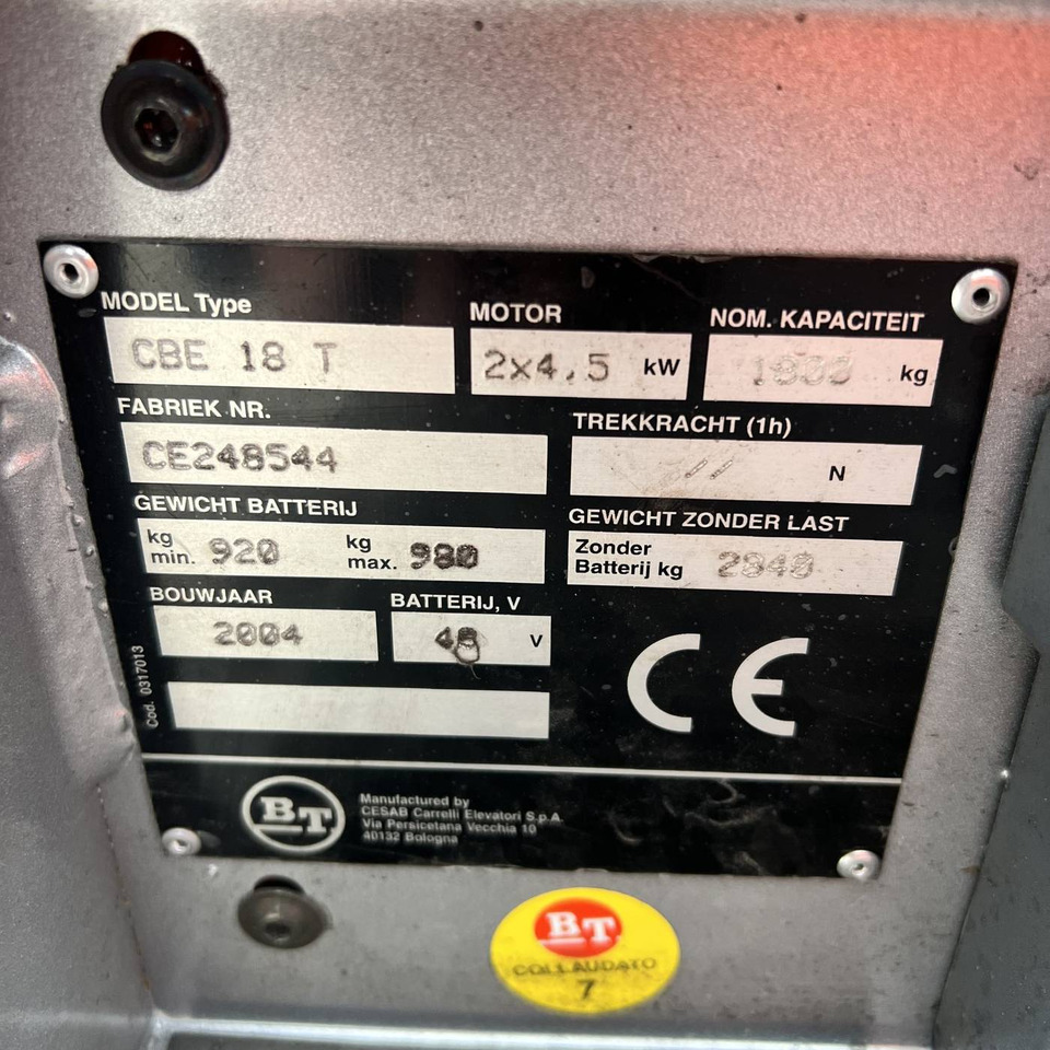 Electric forklift BT CBE18T: picture 11 Electric forklift BT CBE18T: picture 11