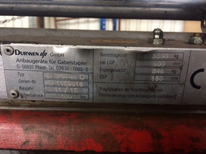 Dürwen Triple pallet Handler with separate side shift - Forks for Material handling equipment: picture 5 Dürwen Triple pallet Handler with separate side shift - Forks for Material handling equipment: picture 5