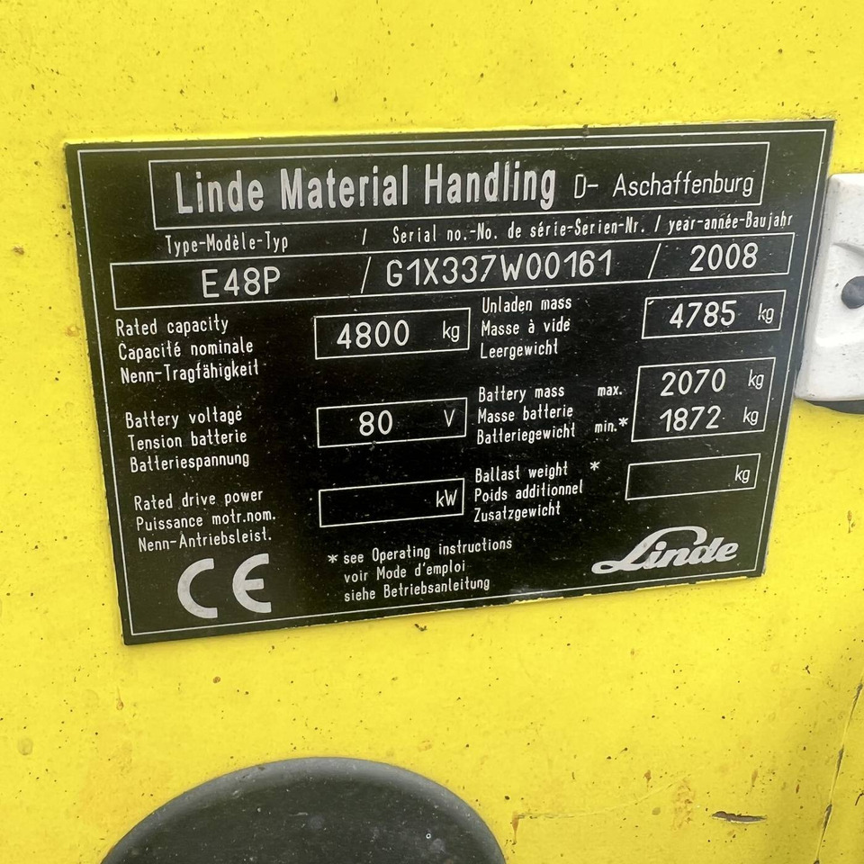Electric forklift Linde E48P (337): picture 18