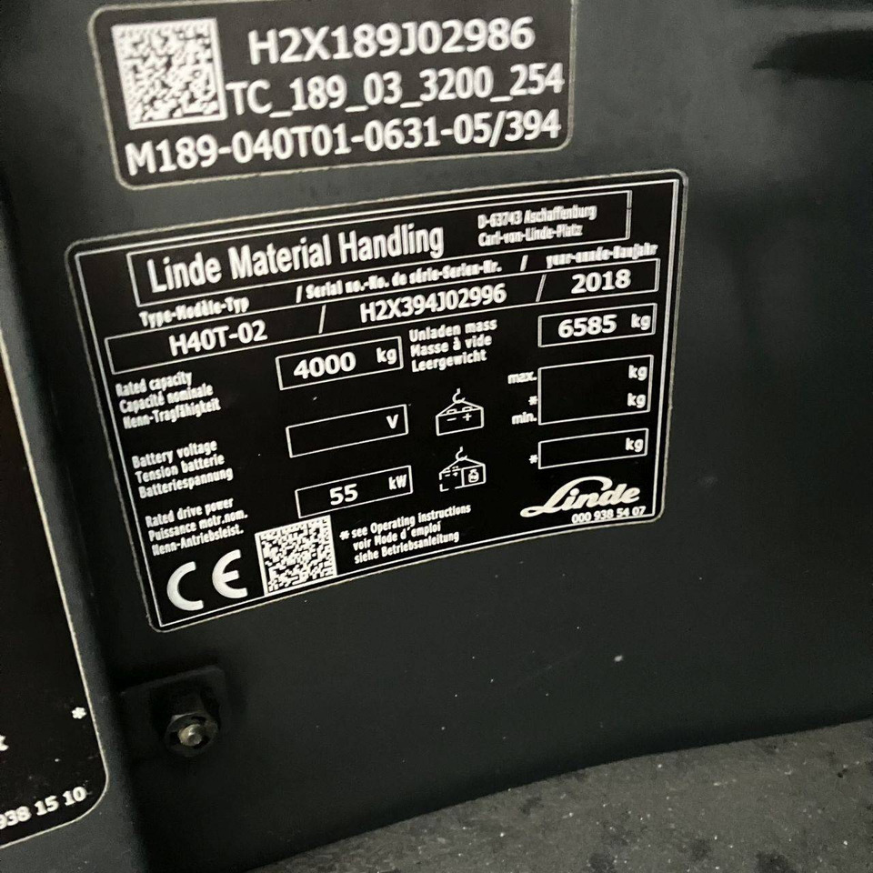 Linde H40T (394-02) Beverage - LPG forklift: picture 4 Linde H40T (394-02) Beverage - LPG forklift: picture 4