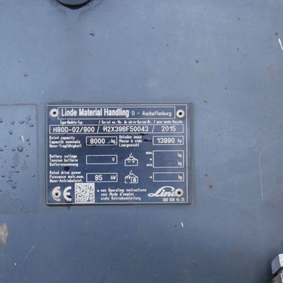 Linde H80D/900 (396-02) - Diesel forklift: picture 2 Linde H80D/900 (396-02) - Diesel forklift: picture 2