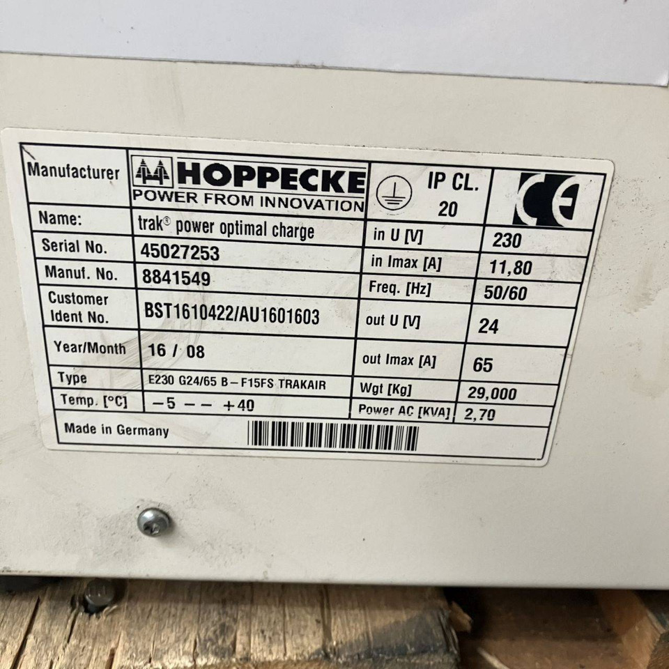 Hoppecke E230 G24/65 B-F15FS Trak power Optimal Charge - Spare parts for Material handling equipment: picture 5 Hoppecke E230 G24/65 B-F15FS Trak power Optimal Charge - Spare parts for Material handling equipment: picture 5