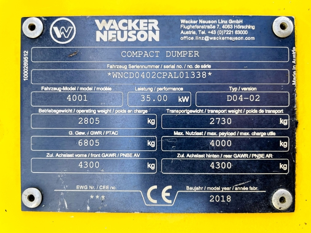 Neuson 4001 (3941) - Mini dumper: picture 3 Neuson 4001 (3941) - Mini dumper: picture 3