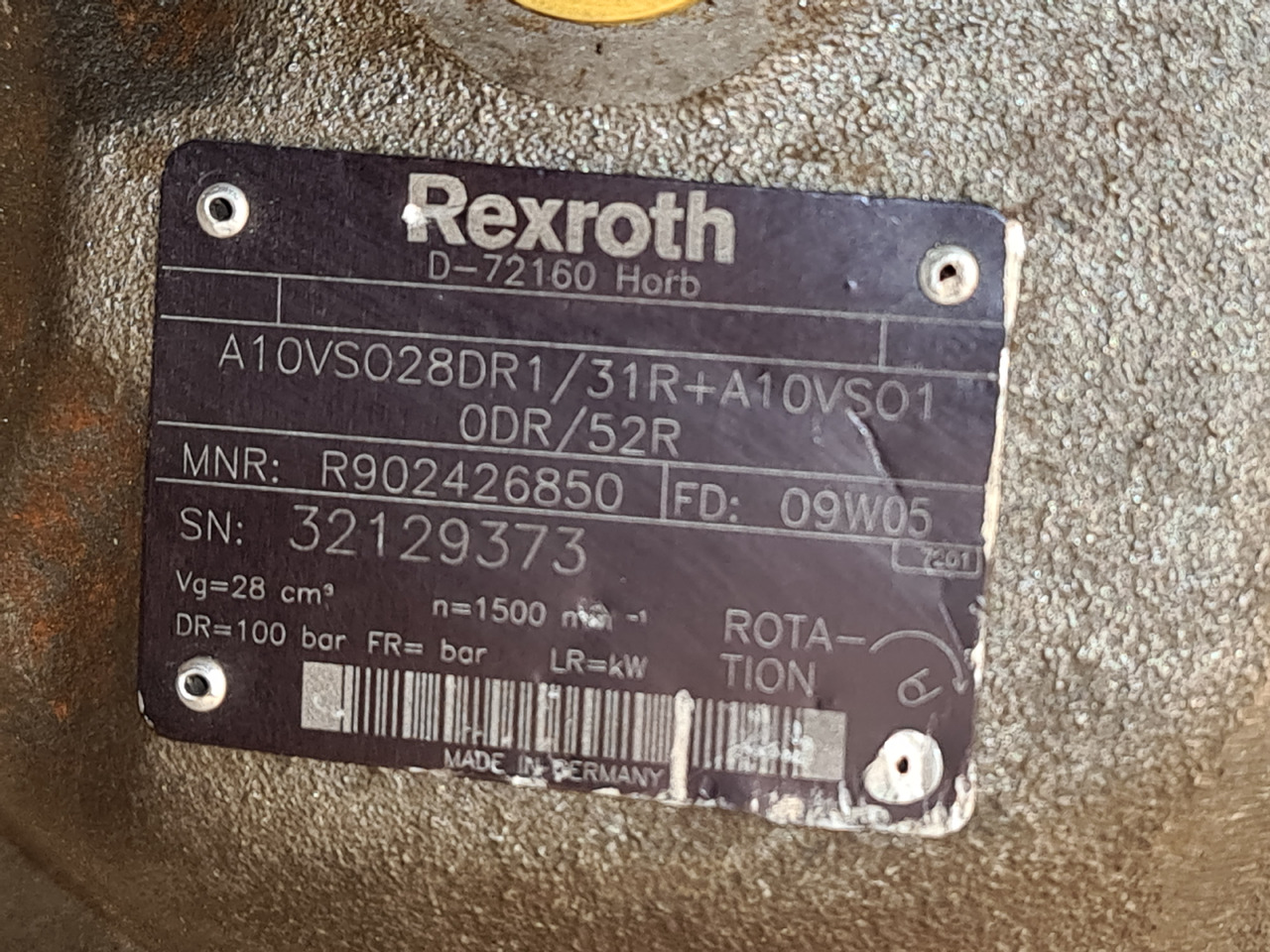 REXROTH HYDRAULIC PUMP / A10VSO28DR 1 / A10VSO10DR - Hydraulic pump: picture 5 REXROTH HYDRAULIC PUMP / A10VSO28DR 1 / A10VSO10DR - Hydraulic pump: picture 5