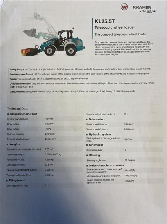 Kramer KL25.5T med Teleskoparm, så den har stor rækkevid - Compact loader: picture 5 Kramer KL25.5T med Teleskoparm, så den har stor rækkevid - Compact loader: picture 5