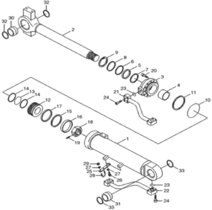 Case 31LH-20250CY - Hydraulic cylinder for Agricultural machinery: picture 1 Case 31LH-20250CY - Hydraulic cylinder for Agricultural machinery: picture 1