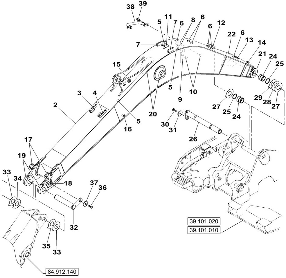 Case KMV29040 - Boom for Construction machinery: picture 1 Case KMV29040 - Boom for Construction machinery: picture 1