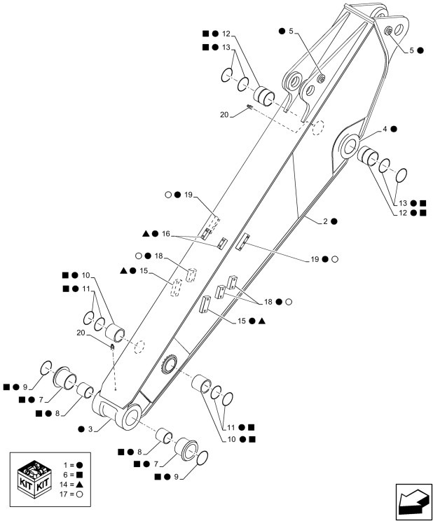 Case KRV39290 - Boom for Construction machinery: picture 1 Case KRV39290 - Boom for Construction machinery: picture 1