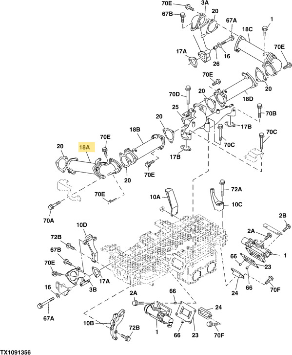 Hitachi 8976067173 - EGR cooler for Agricultural machinery: picture 1 Hitachi 8976067173 - EGR cooler for Agricultural machinery: picture 1